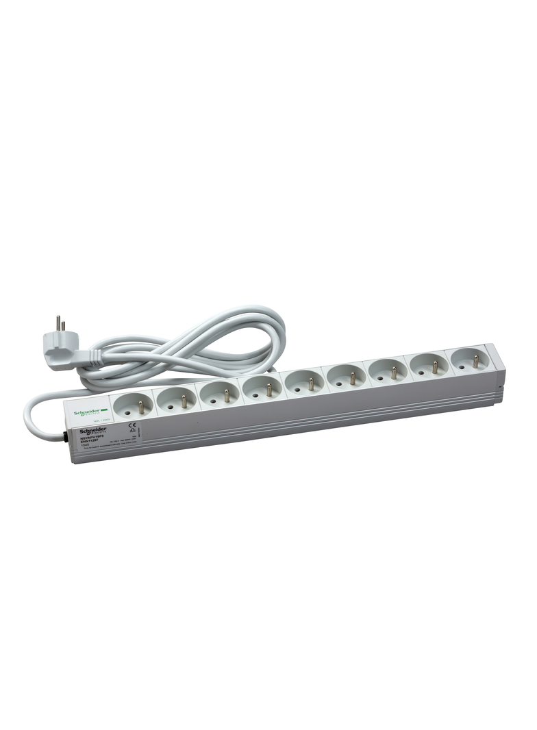 Panel UTE typ B 19;x44 9 gniazd prof. aluminium 35st 1U LED 230 VAC NSYAPU19F9 SCHNEIDER