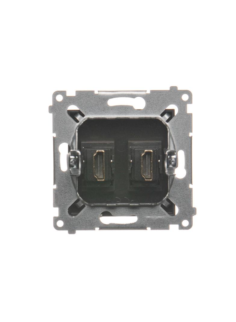 Simon 54 Gniazdo HDMI podwójne brąz mat