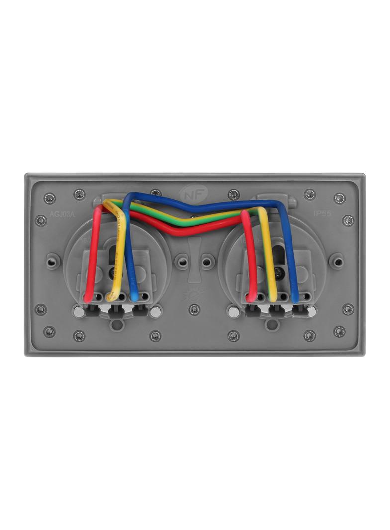 Hermetyczne gniazdo elektryczne podwójne, IP55 stal nierdzewna OR-AE-1398 ORNO