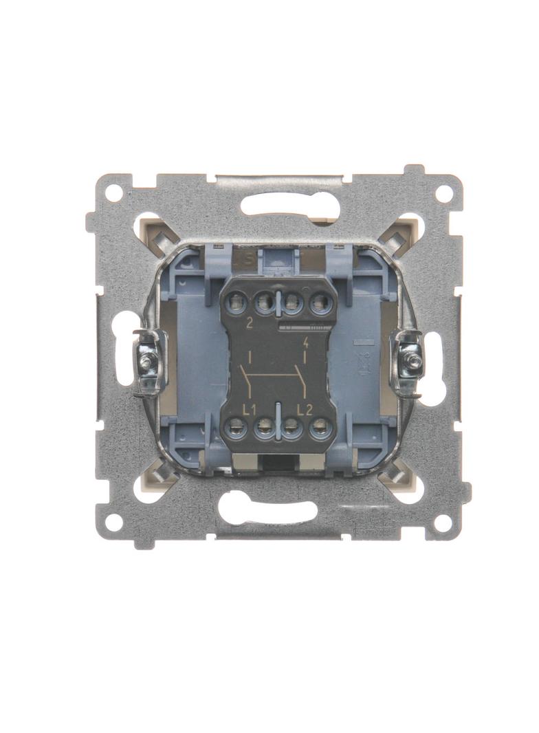 Simon 54 Łącznik dwubiegunowy 16A z. śrub. kremowy