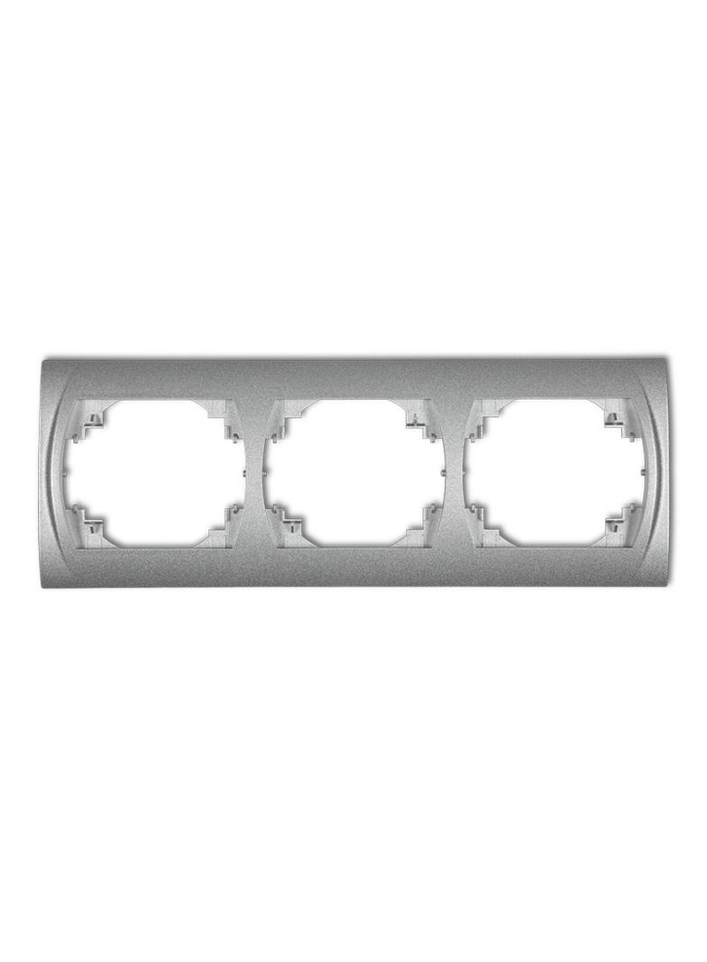 LOGO Ramka pozioma potrójna srebrny metalik