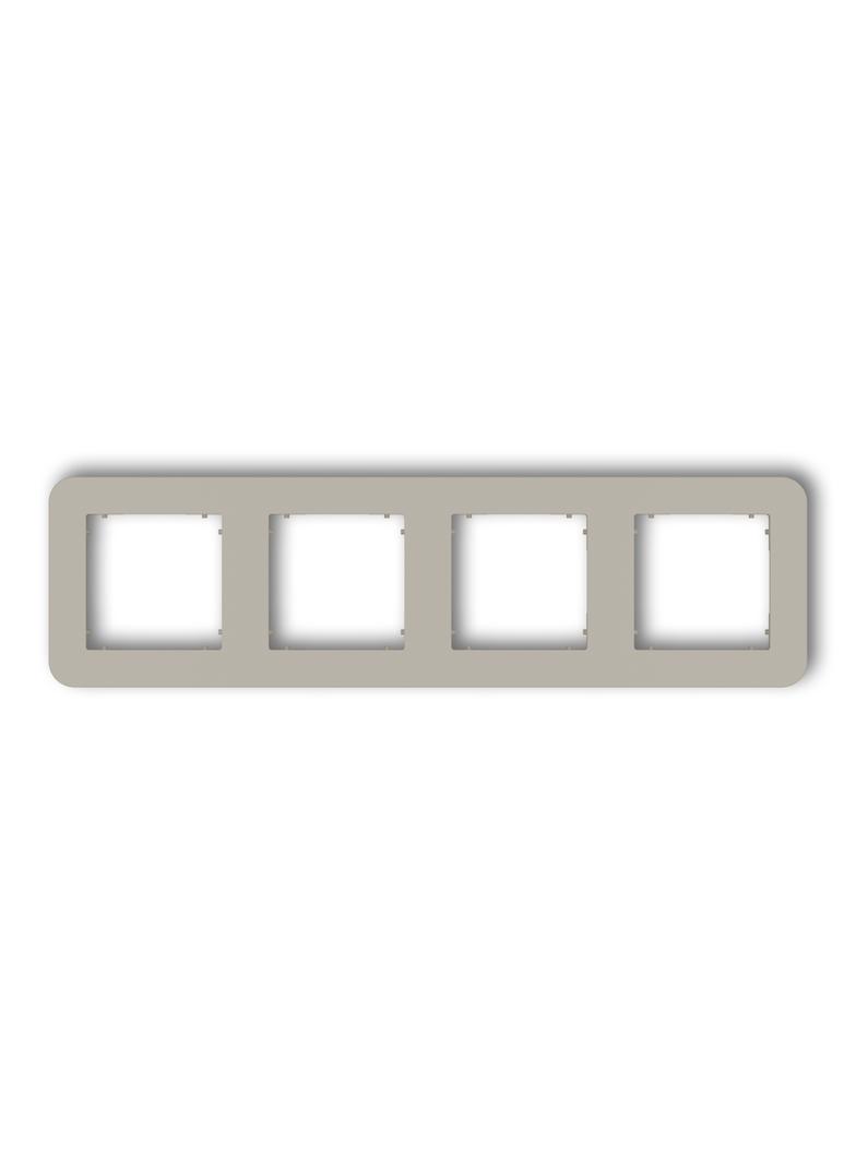 MINI Ramka uniwersalna poczwórna zaokrąglona z tworzywa taupe