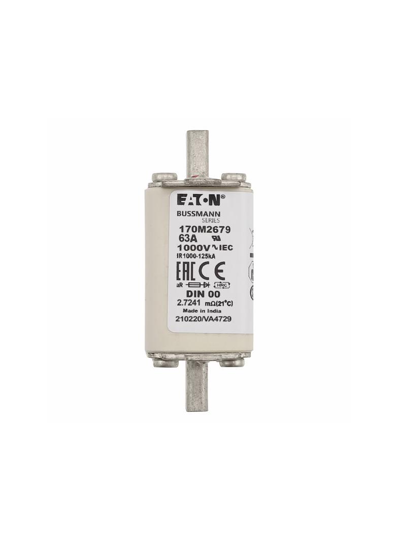 63A 1000V aR DIN 00 TYPE T FUSE Wkładka szybka 63A AC 1000V DIN 00 aR DIN IEC nieizolowane 170M2679