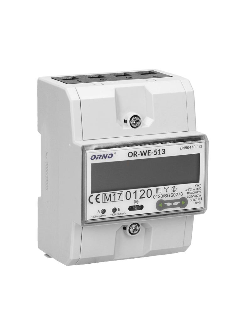 3-fazowy licznik energii elektrycznej 80A MID 3 moduły DIN TH-35mm OR-WE-513 ORNO