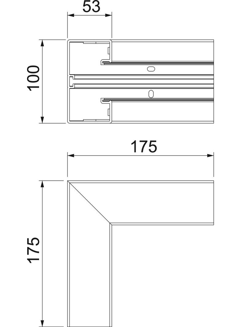 GK-IS53100RW, Naroże wewnętrzne, stałe