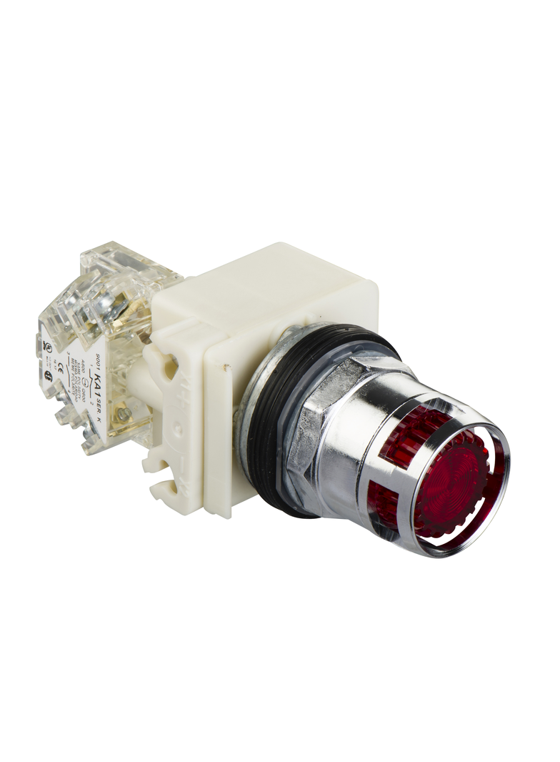 Harmony 9001K Przycisk podświetlany czerwony LED, 120V AC/DC, 10A, BA9s, 1C/O, O30 9001K3L38LRRH13