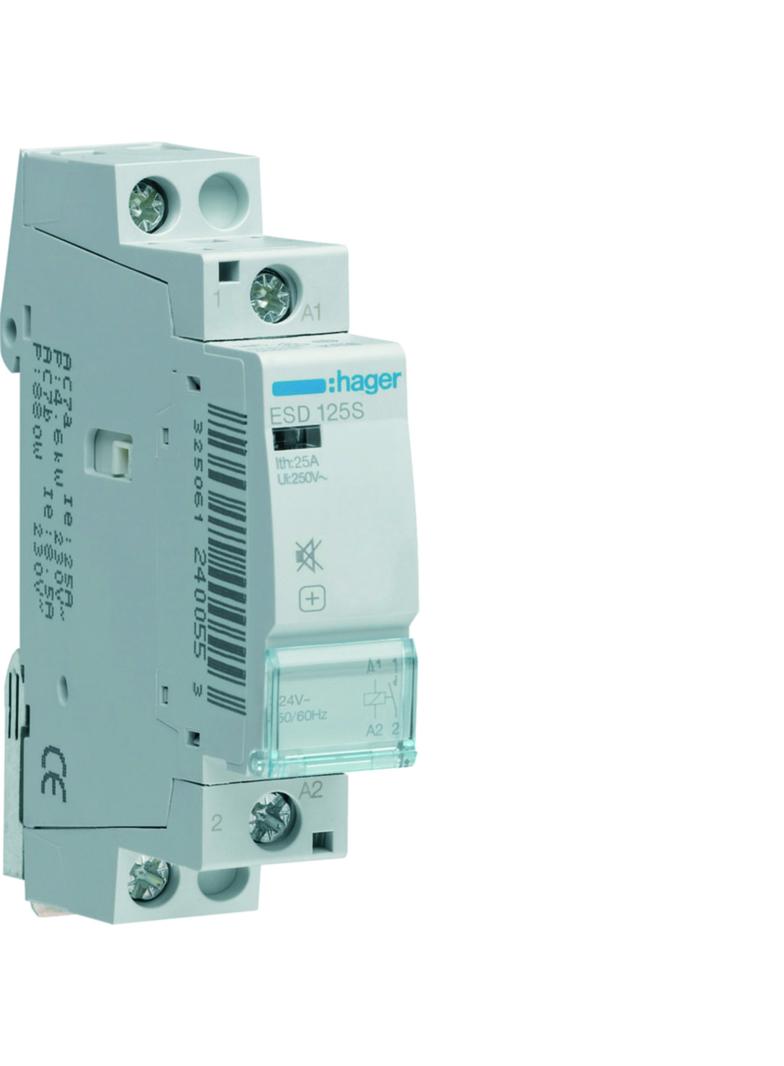 Stycznik modułowy cichy 24V AC 1Z 25A AC-7A B ESD125S HAGER