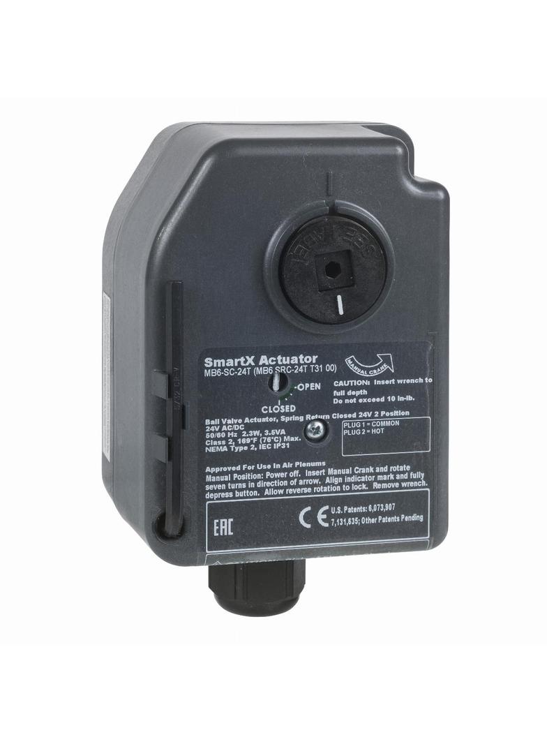 MB6, siłownik zaworu, sprężyna powrotna, 6 Nm, sterowanie on/off, zasilanie 24 VAC, NO