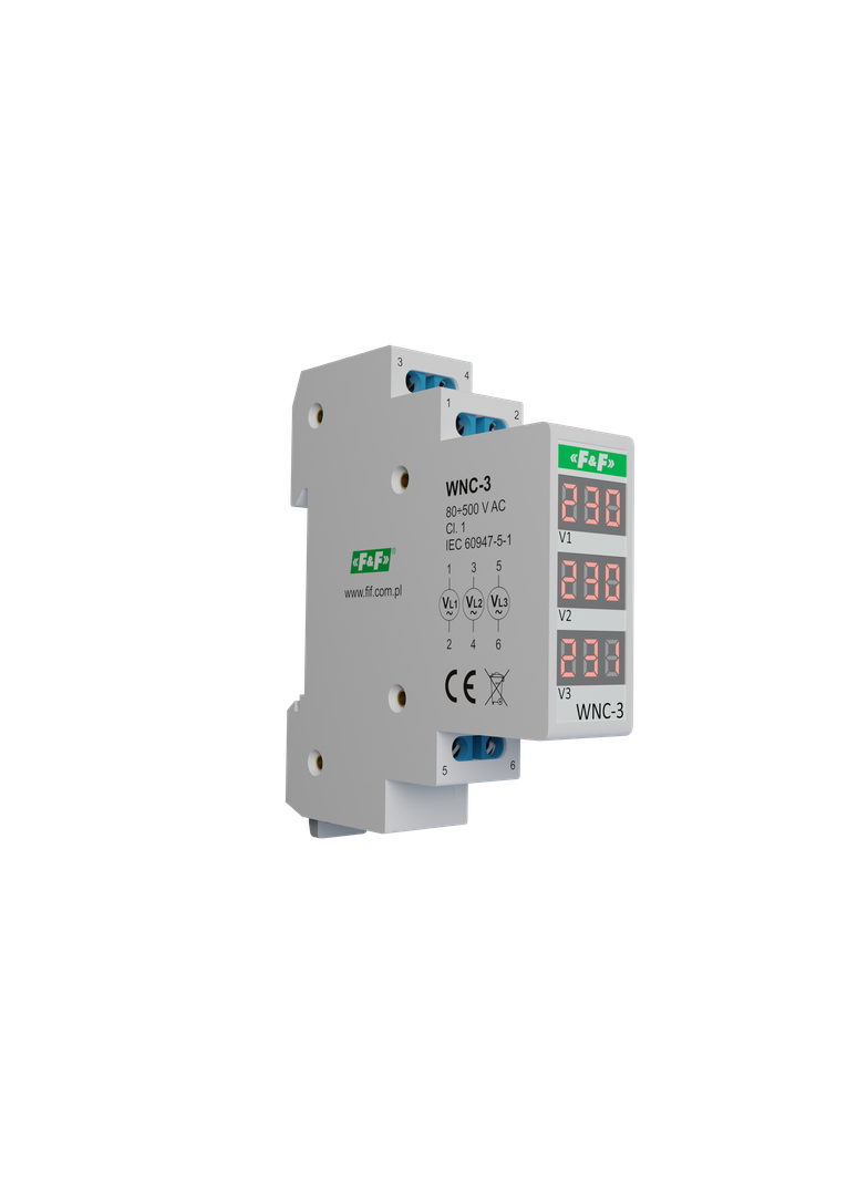 Modułowy wskaźnik napięcia - 3 fazowy LCD WR-3 WNC-3 F&F