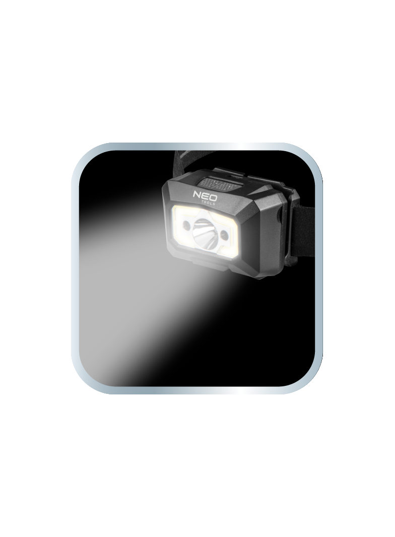Latarka czołowa akumulatorowa USB 250 lm COB LED + czujnik ruchu