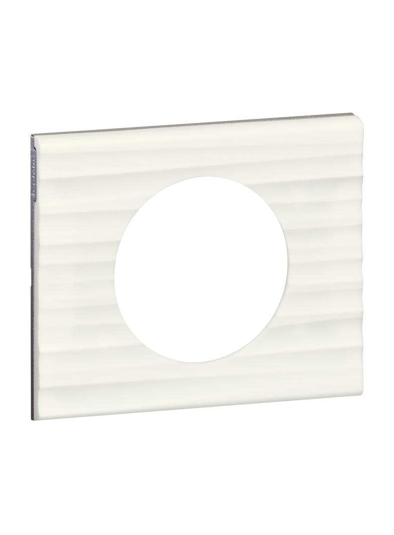 Celiane Ramka Minerał Corian Biały Żłobkowany Pojedyncza 069011 LEGRAND