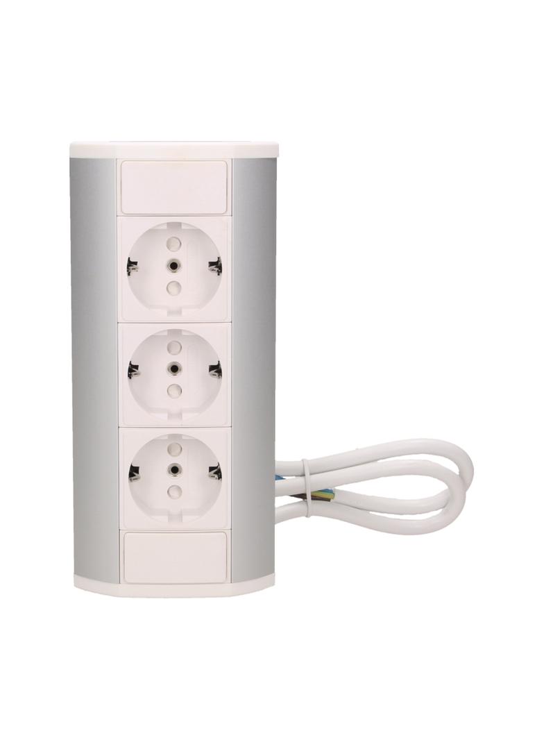Gniazdo meblowe 3x2P+Z, schuko, biało-srebrne OR-GM-9001/W-G(GS) ORNO