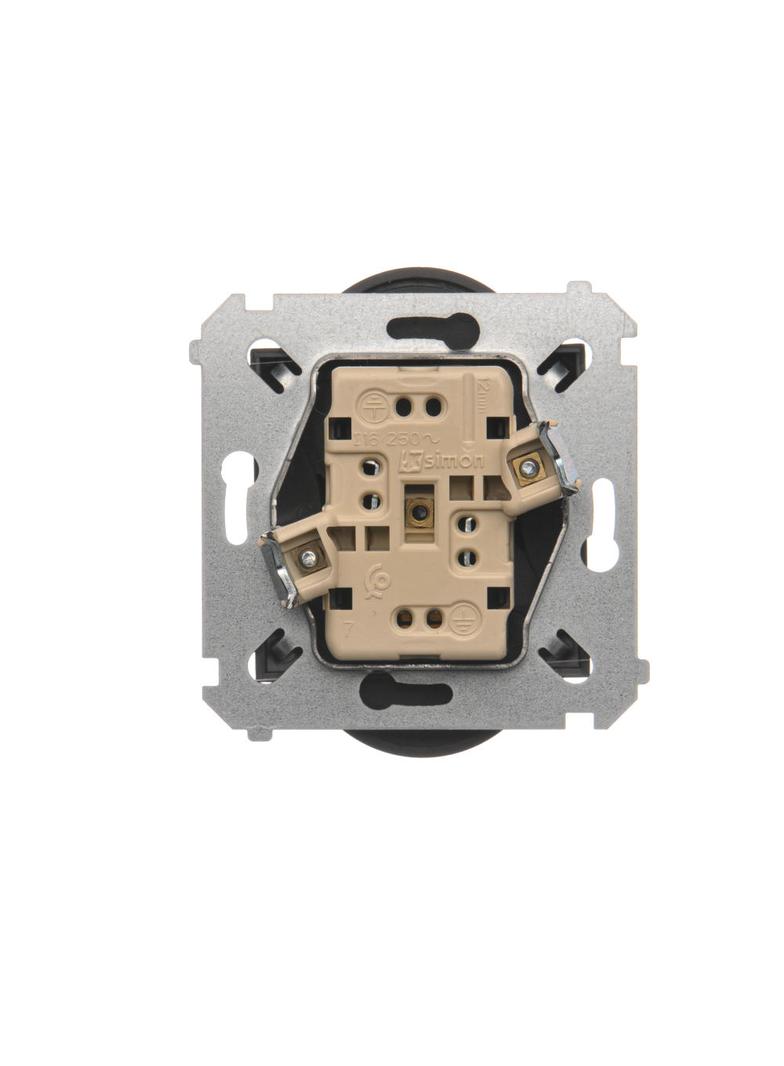 Simon 54 Nature Gniazdo wtyczkowe z uziemieniem z przesłonami podwójne do ramek NATURE 16A 250V zaciski śrubowe brąz mat DGZ2MZN.01/46 KONTAKT