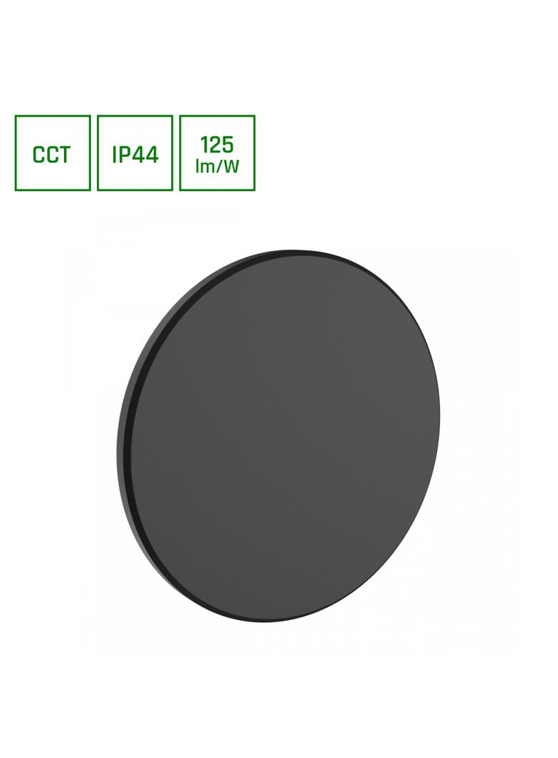 PIATTA 12W CCT 230V IP44 180x47MM CZARNY OKRĄGŁA ELEWACYJNA