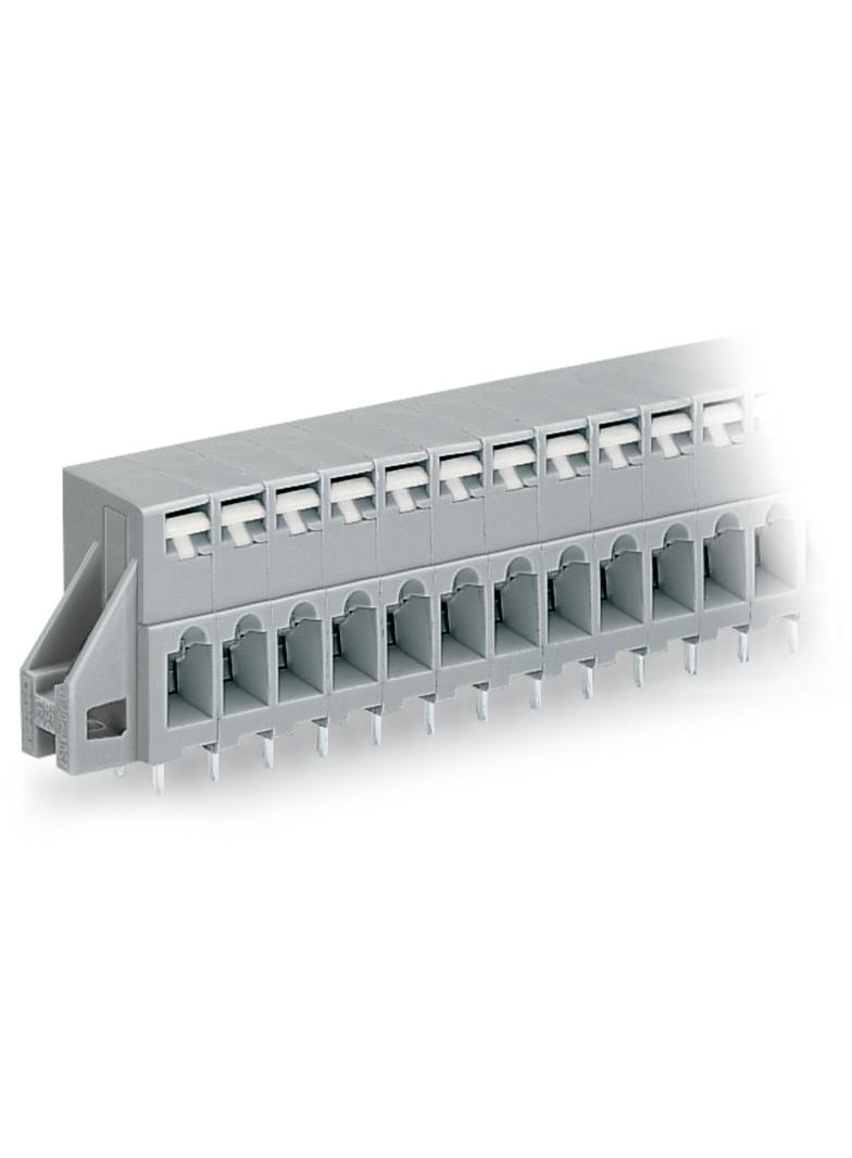 listwa przepustowa do p. drukowanych 2-bieg. szara raster 5 mm