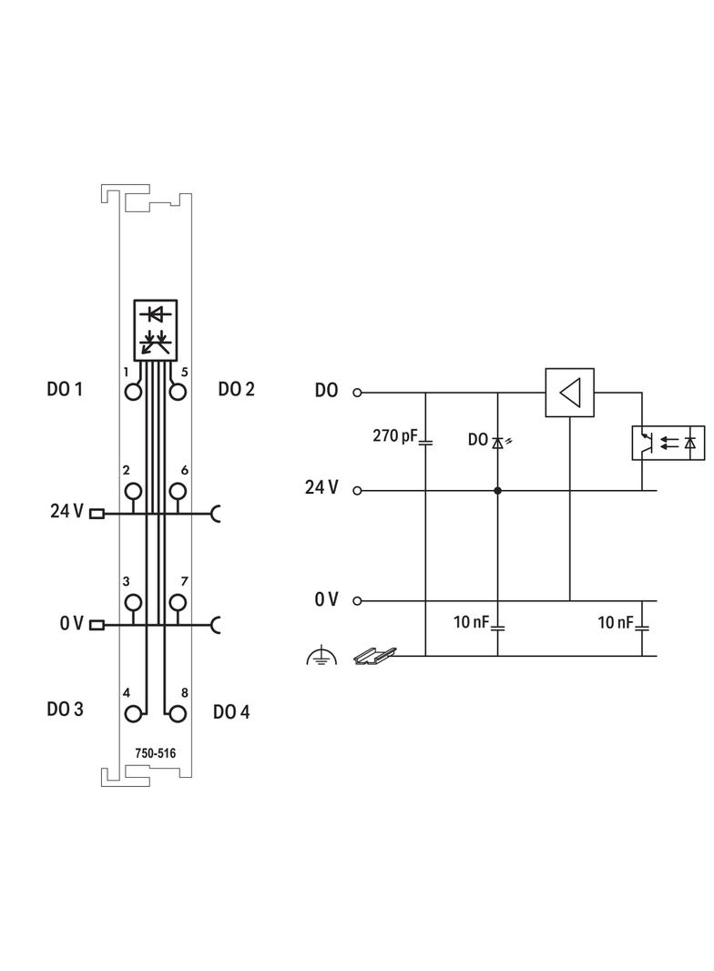 moduł 4D0 24V DC 0,5A WAGO