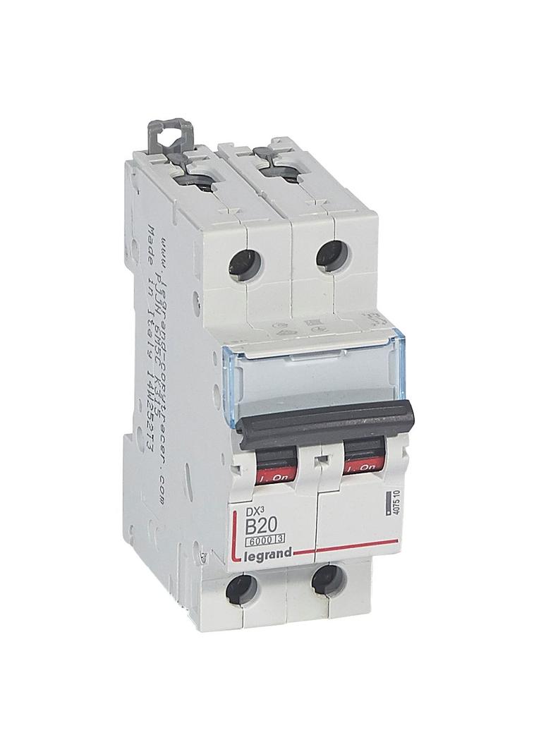 WYŁĄCZNIK NADPRĄDOWY S 302 2P B 20A 6000A SERII DX3, Legrand