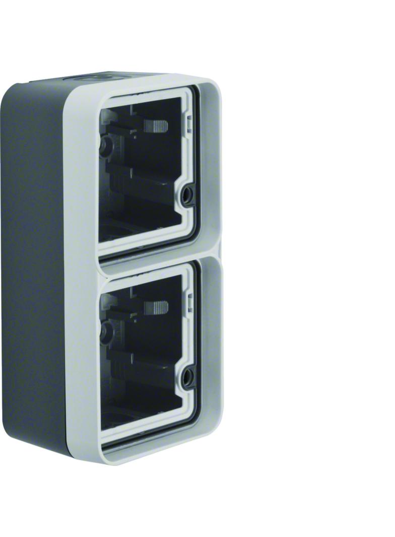 BERKER W.1 Adapter natynkowy podwójna pionowa 2 wejścia IP55 szary 6719333505 HAGER