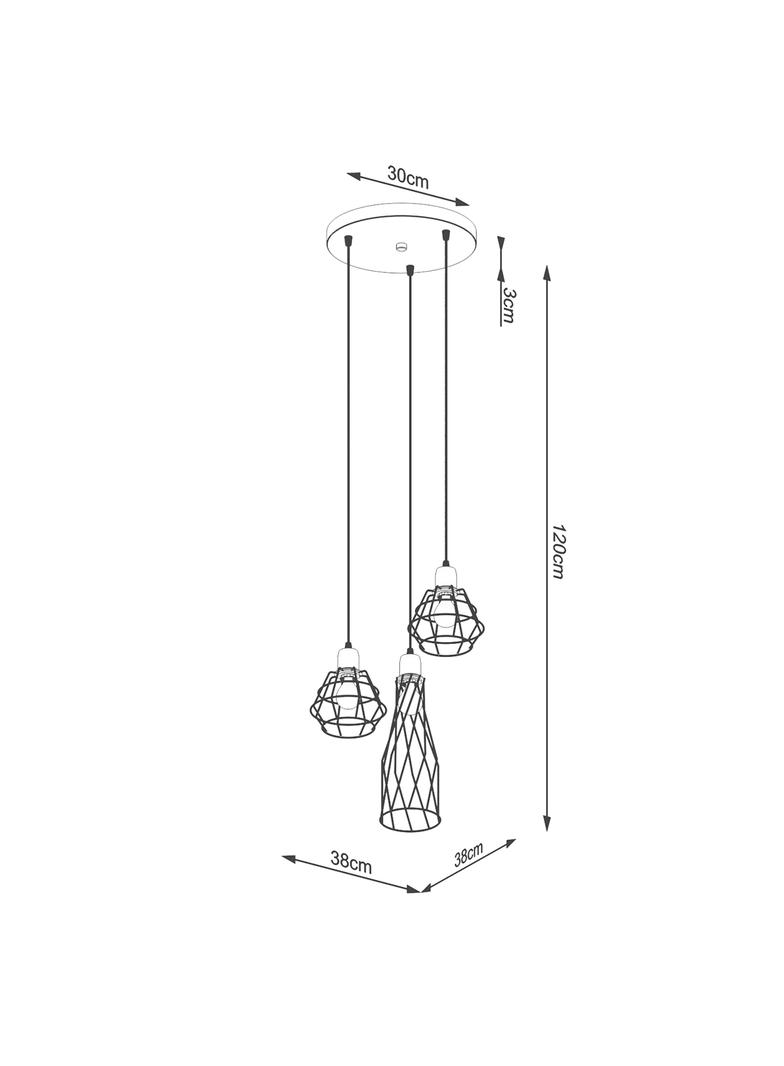 Sollux Lampa wisząca SUBA 3P czarna SL.1166