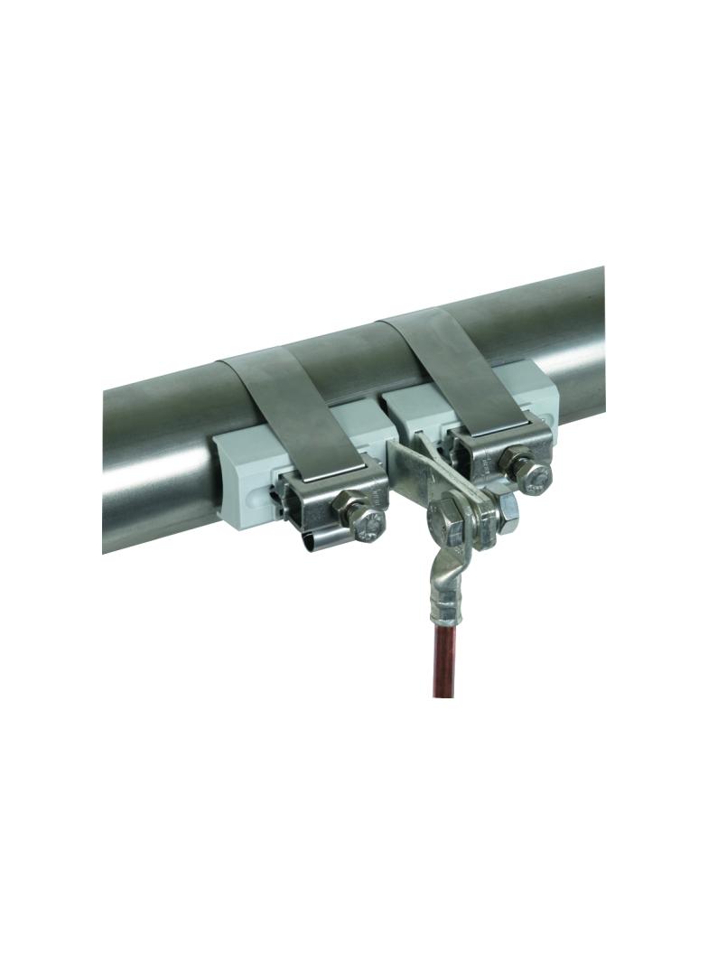 Obejma taśmowa do rur 3/4-3", do stref Ex, ze śrubą M10, Cu/gal Zn-NIRO