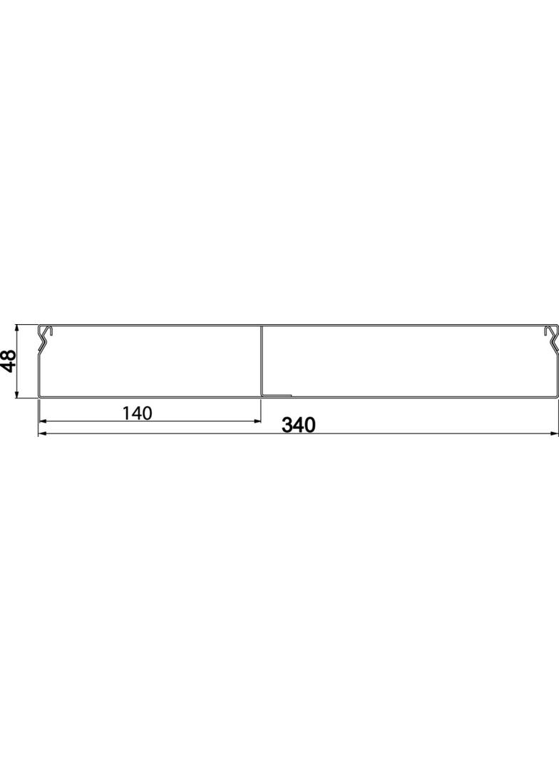 tehalit.UK Kanał do wylewki podłogowej 2-komorowy 340X48mm stal UK340482 HAGER