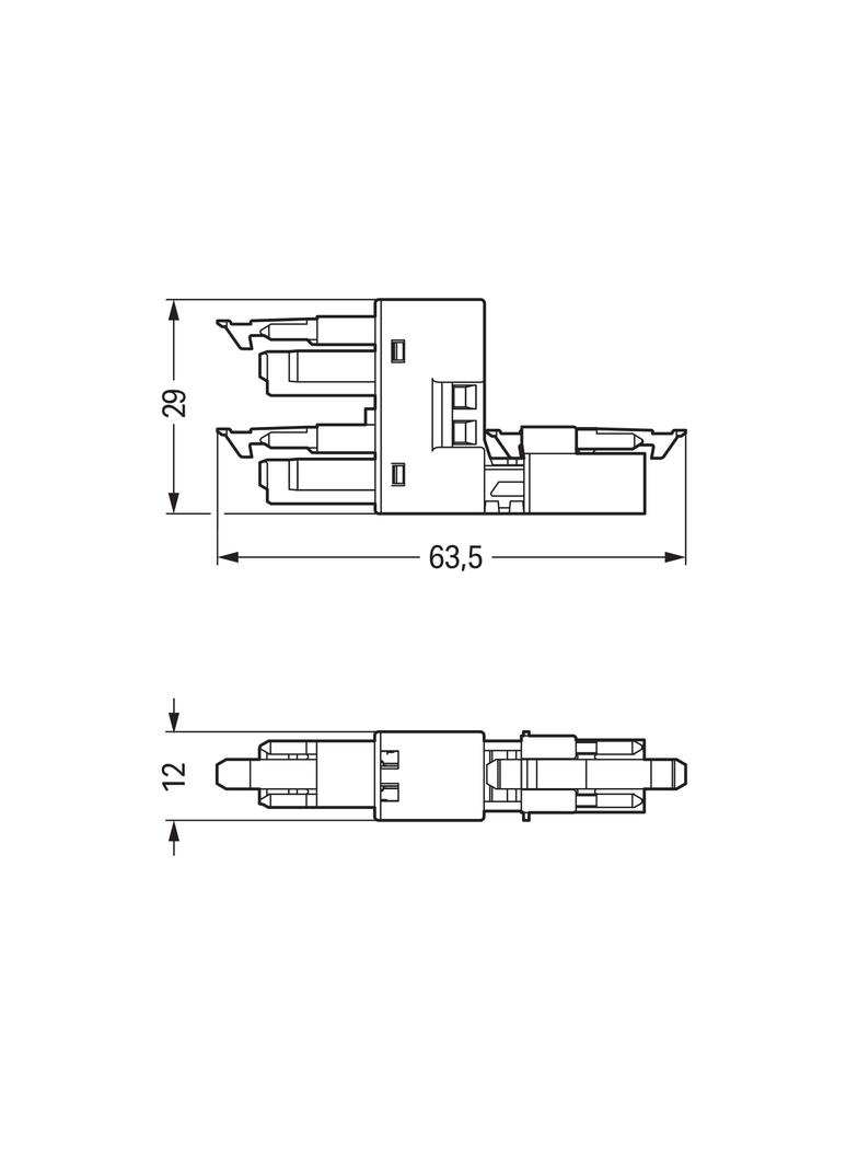 WINSTA MINI rozgałęźnik typu h 2-torowy czarny