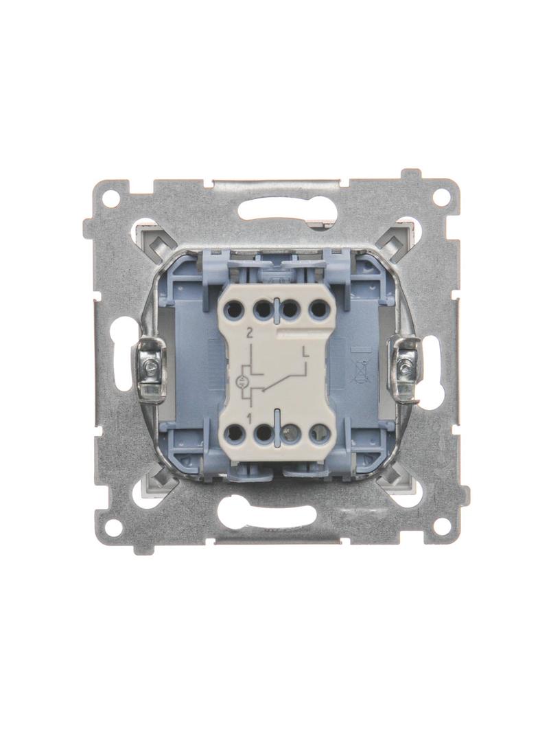 Simon 54 Łącznik schodowy z podświetleniem LED bez piktogramu 10A 250V szybkozłączka brąz mat DW6L.01/X/46 KONTAKT