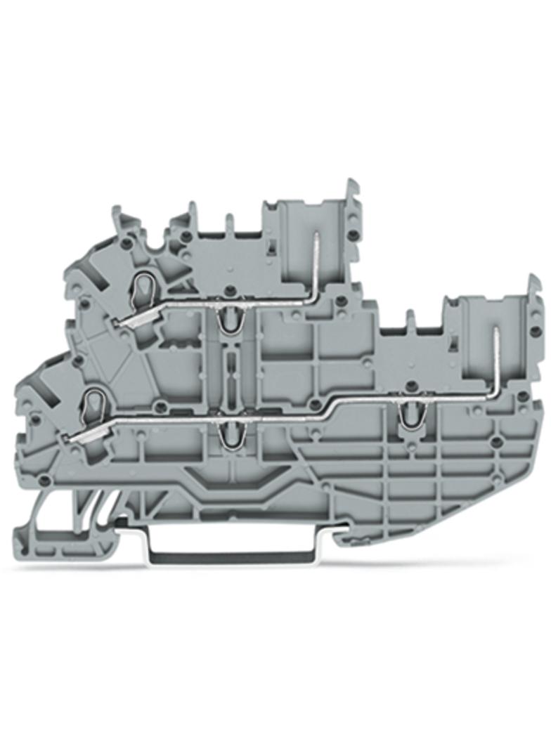 X-COMS dwupiętrowa złączka bazowa 1-przewodowa/1-pinowa szara