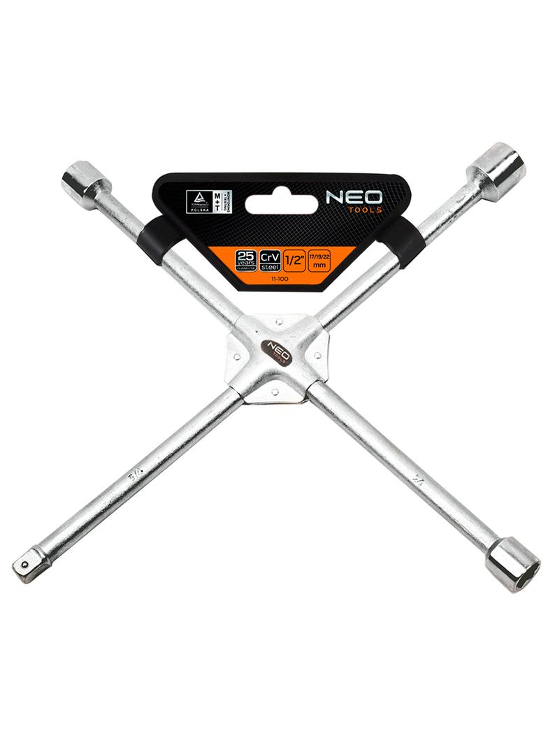 Klucz do kół krzyżakowy, wzmacniany, 17 x 19 x 22 x 1/2" mm