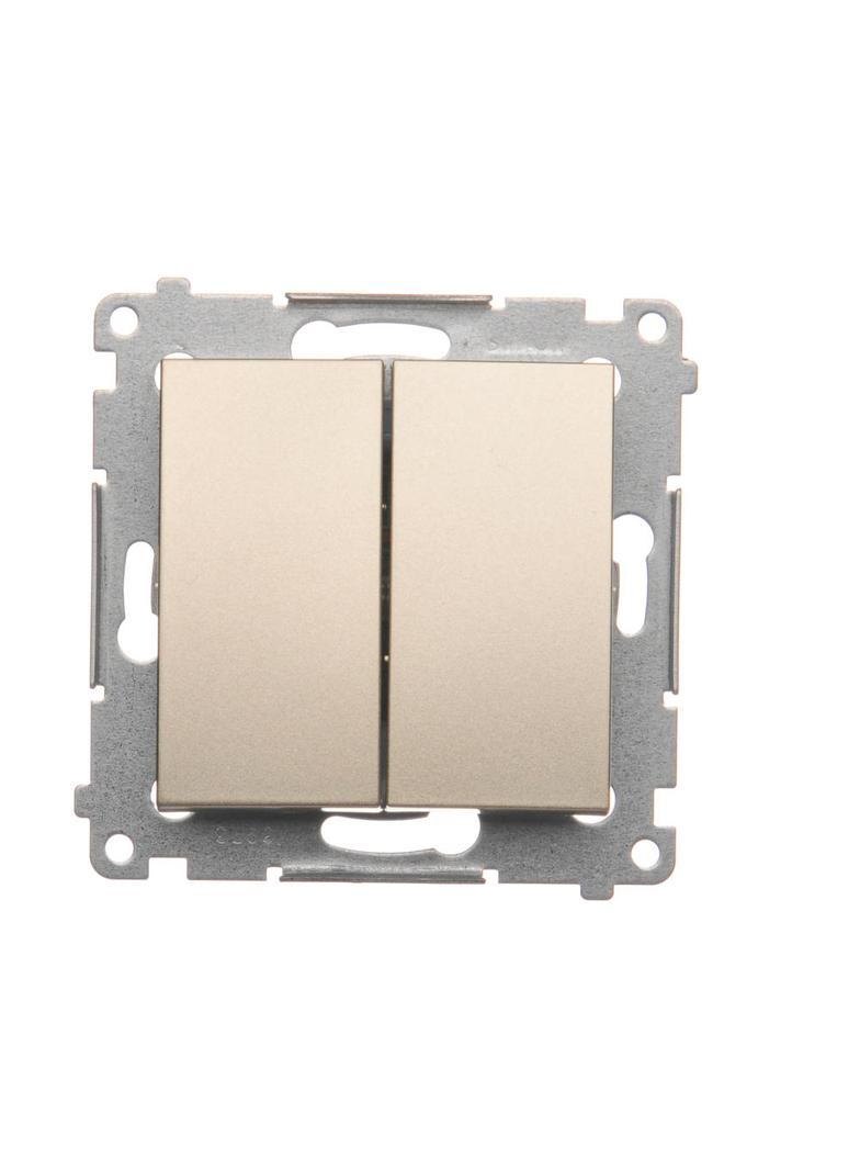 Simon 54 Przycisk podwójny zwierny bez piktogramu 10A szybkozłączka złoty mat