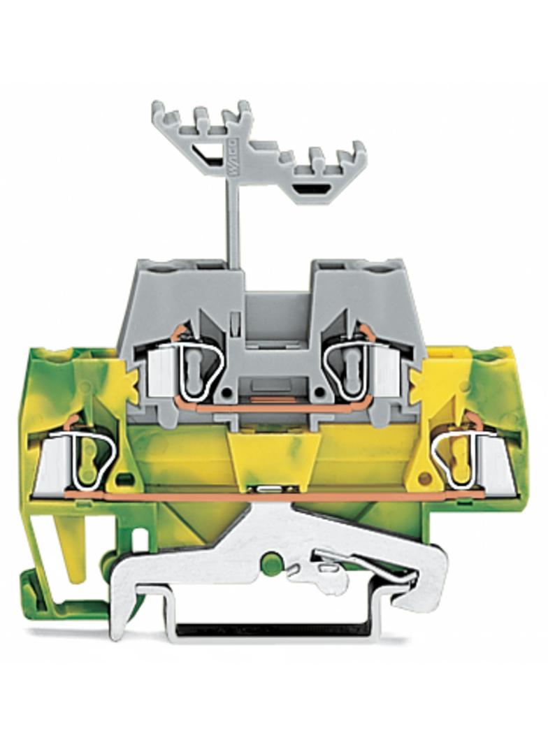 złączka dwupiętrowa L/rozłączalna 2,5 mm2 żółto-zielona/szara