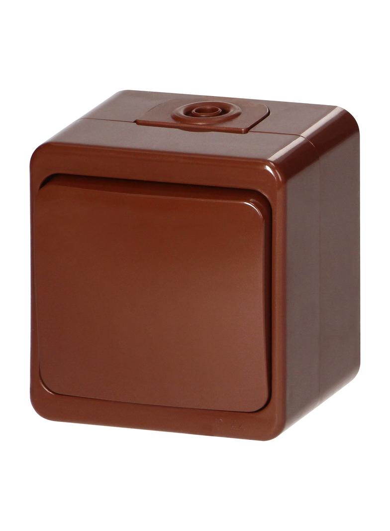 Łącznik natynkowy 10A, 250V, 1-biegunowy IP44, SMART, brązowy