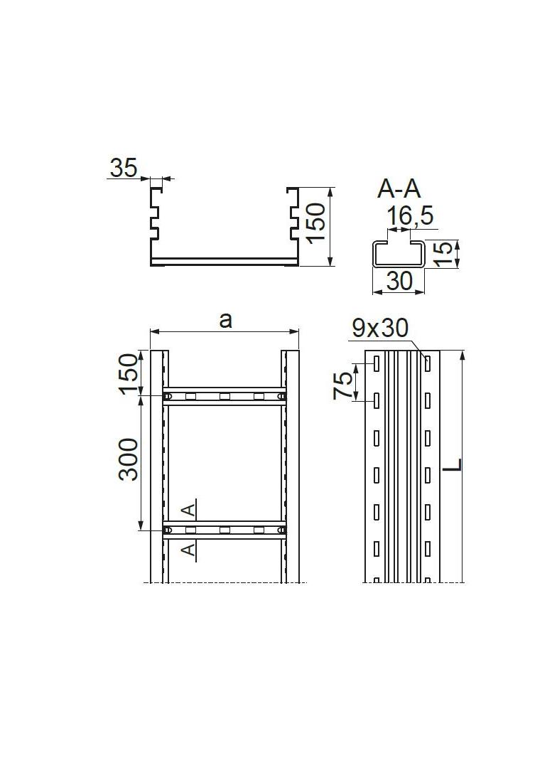 DSP600H150/6 Drabinka 1,5 mm