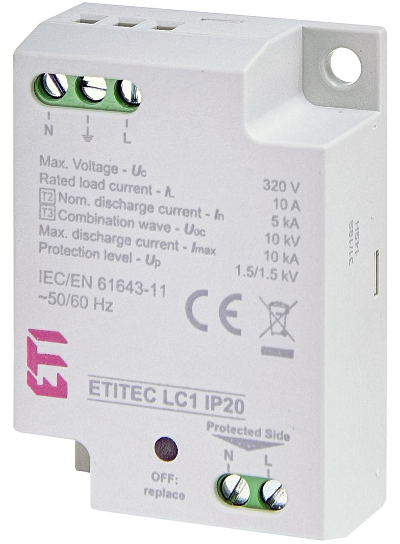 ETITEC LC1 IP20 Ogranicznik przepięć do źródeł światła LED