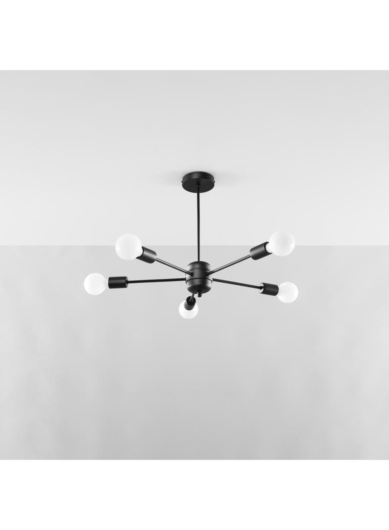 Sollux Żyrandol LANGO 5 czarny SL.1022