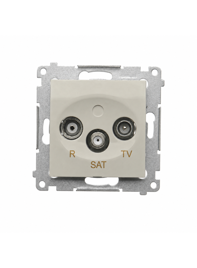 Simon 54 Gniazdo antenowe R-TV-SAT końcowe kaszmir mat DASK.01/42