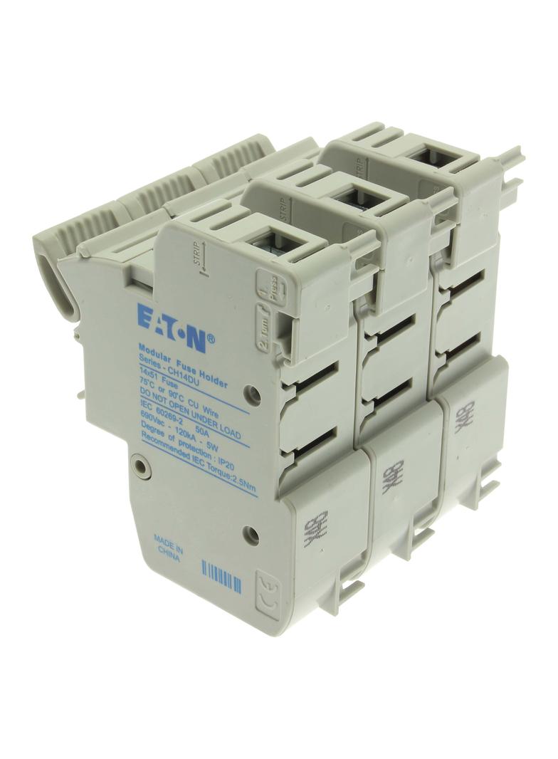 3 pole 14x51 MFH Podstawa wkładki cylindrycznej 14x51 3P 50A 690VAC CH143DU EATON