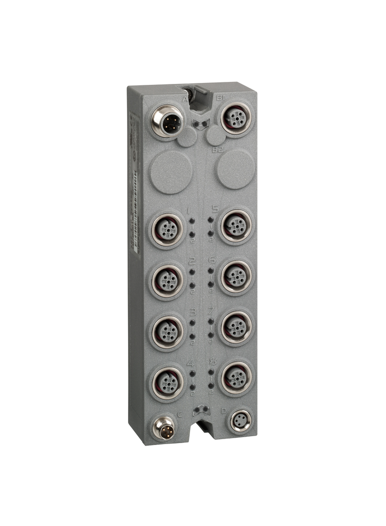 Modicon TM7, moduł rozszerzeń wejść cyfrowych, 16 wejść typu sink, złącza M12