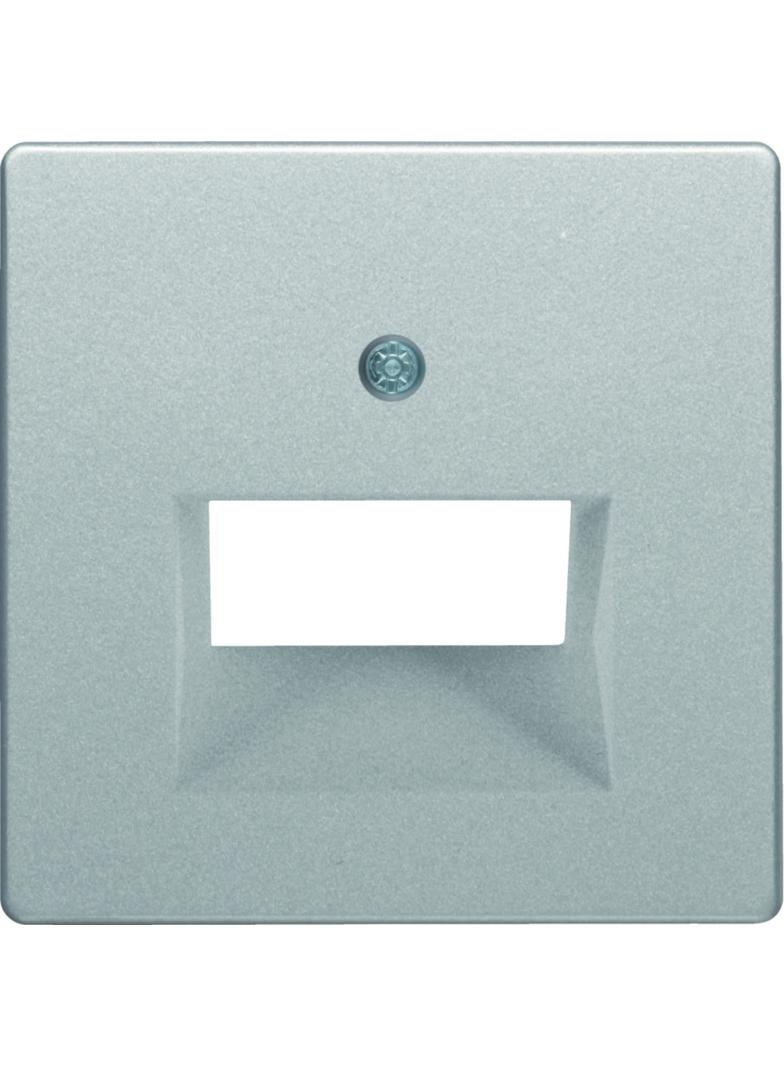 BERKER Q.x Płytka czołowa do gniazda przyłączeniowego UAE podwójna komp./tel. aluminium aksamit laki