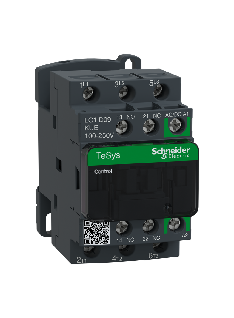 Stycznik mocy TeSys Deca 09A cewka 100-250VAC/DC LC1D09KUE Schneider
