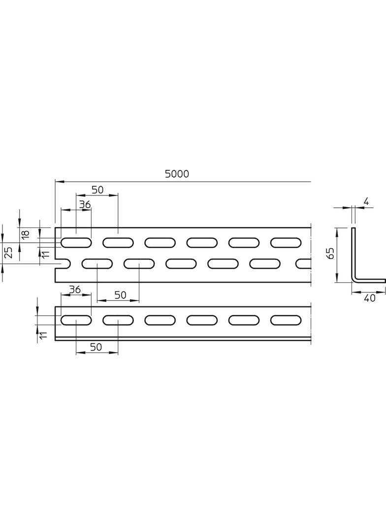 WP 40/65, KĄTOWNIK PERFOROWANY 5000MM FT
