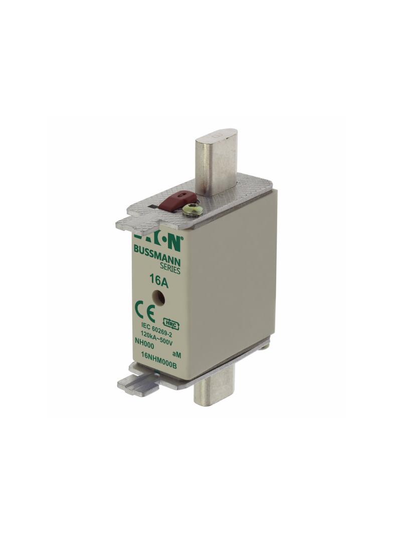 NH FUSE 16AMP 500V aM SIZE 000 Wkładka NH000 16A 500V AM podwójny wskaźnik 16NHM000B EATON
