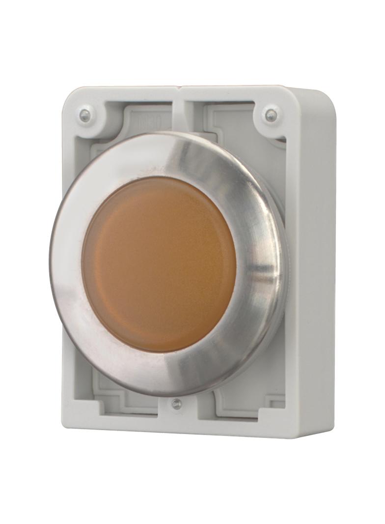 M30I-FL-A-* Lampka sygn. 30mm,płaska,bursztynowa,opis ind. stal nierdz. 188053 EATON