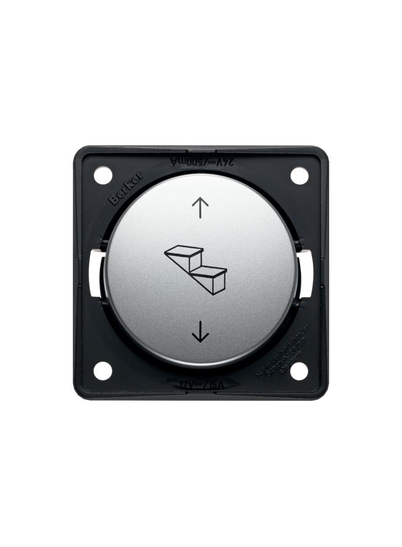 Integro Łącznik przyciskowy odwracający polaryzację z nadrukiem stopni i strzałek, chrom, mat lakier