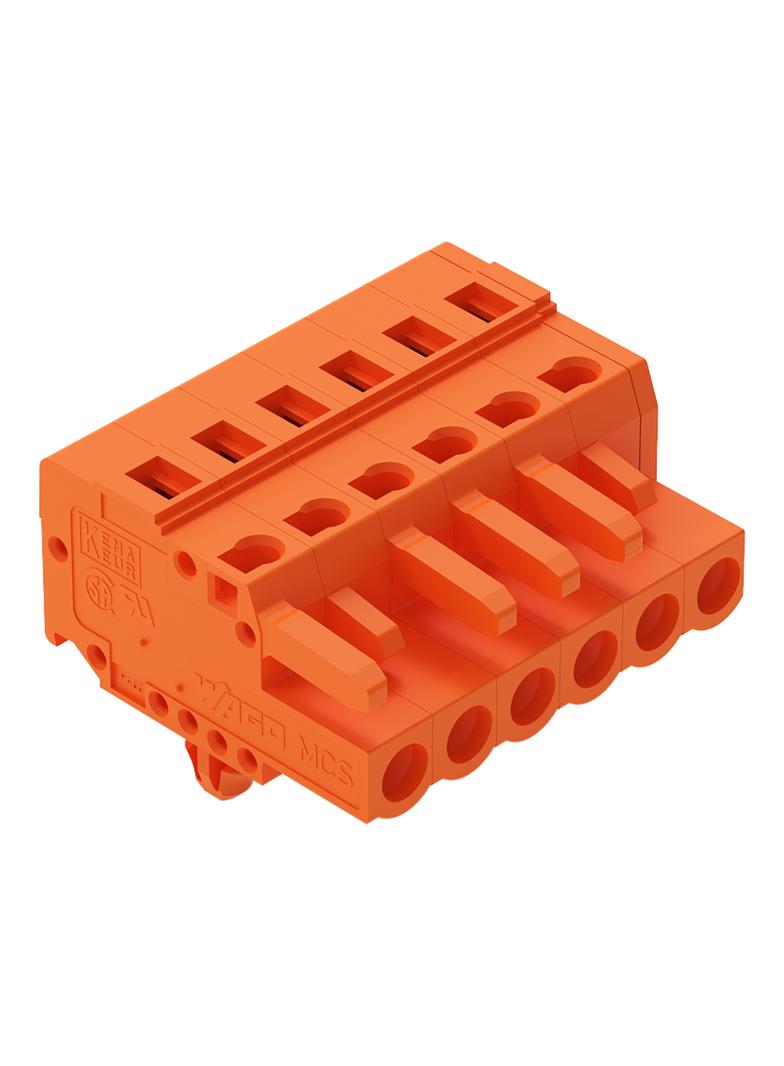 MCS-MIDI Classic gniazdo 6-bieg. pomarańczowe raster 5,08 mm /50szt./ WAGO