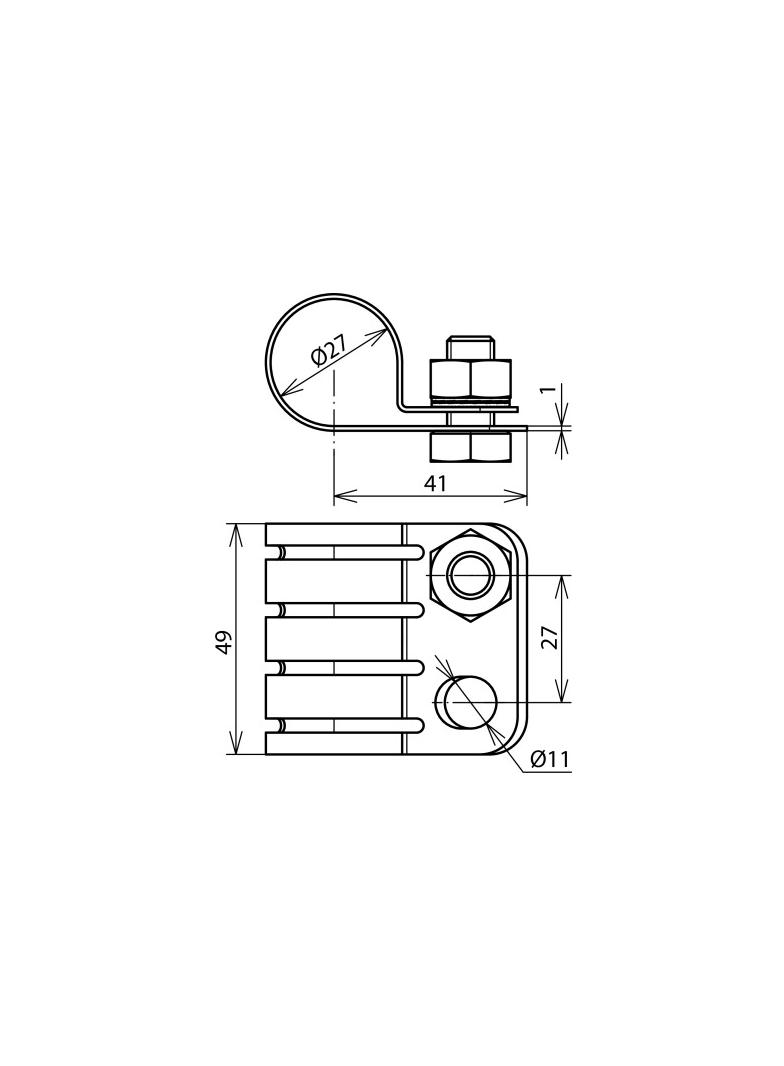 Obejma PA do przewodu HVIpower (fi 27 mm), NIRO