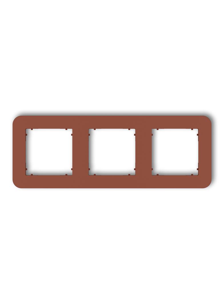 MINI Ramka uniwersalna potrójna zaokrąglona z tworzywa terakota