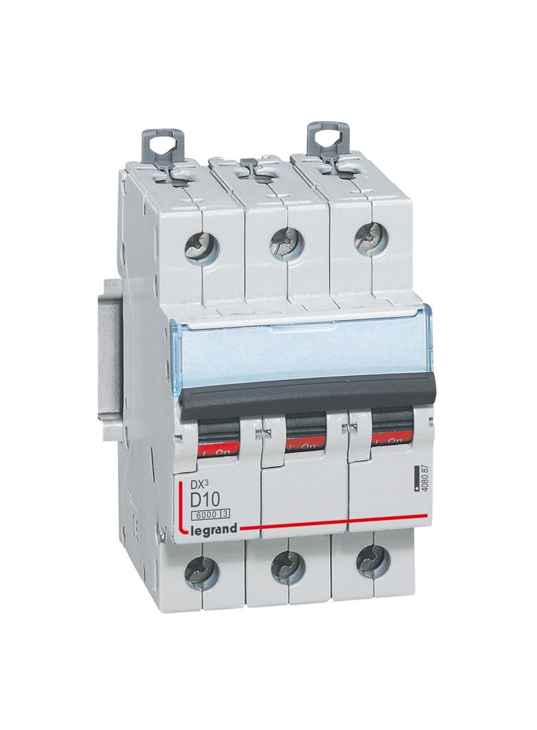 WYŁĄCZNIK NADPRĄDOWY S 303 3P D 10A 6000A SERII DX3, Legrand