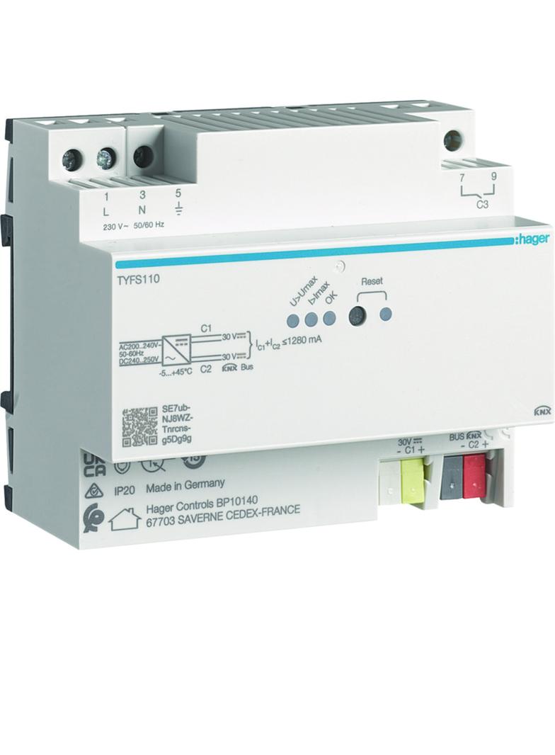 KNX e/s Zasilacz KNX 1 x 30V KNX DC 1 x 30V DC, 1280 mA