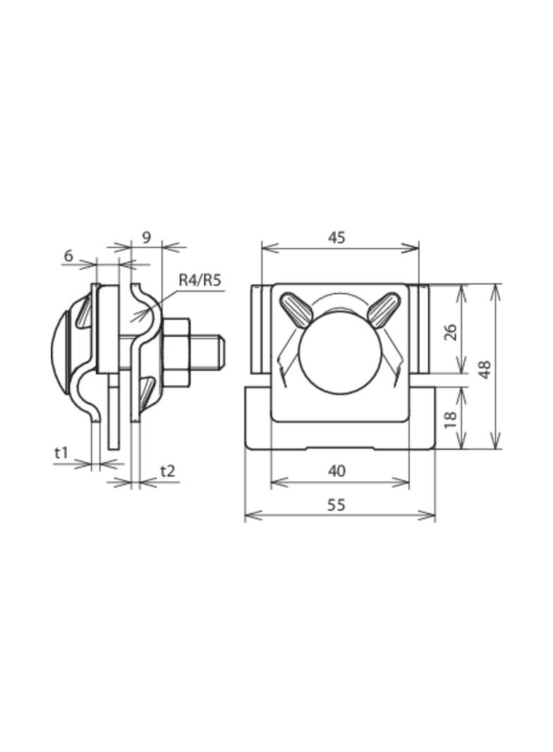Zacisk krawędziowy prosty 0,7-10 mm, do drutu 8-10 mm, St/tZn